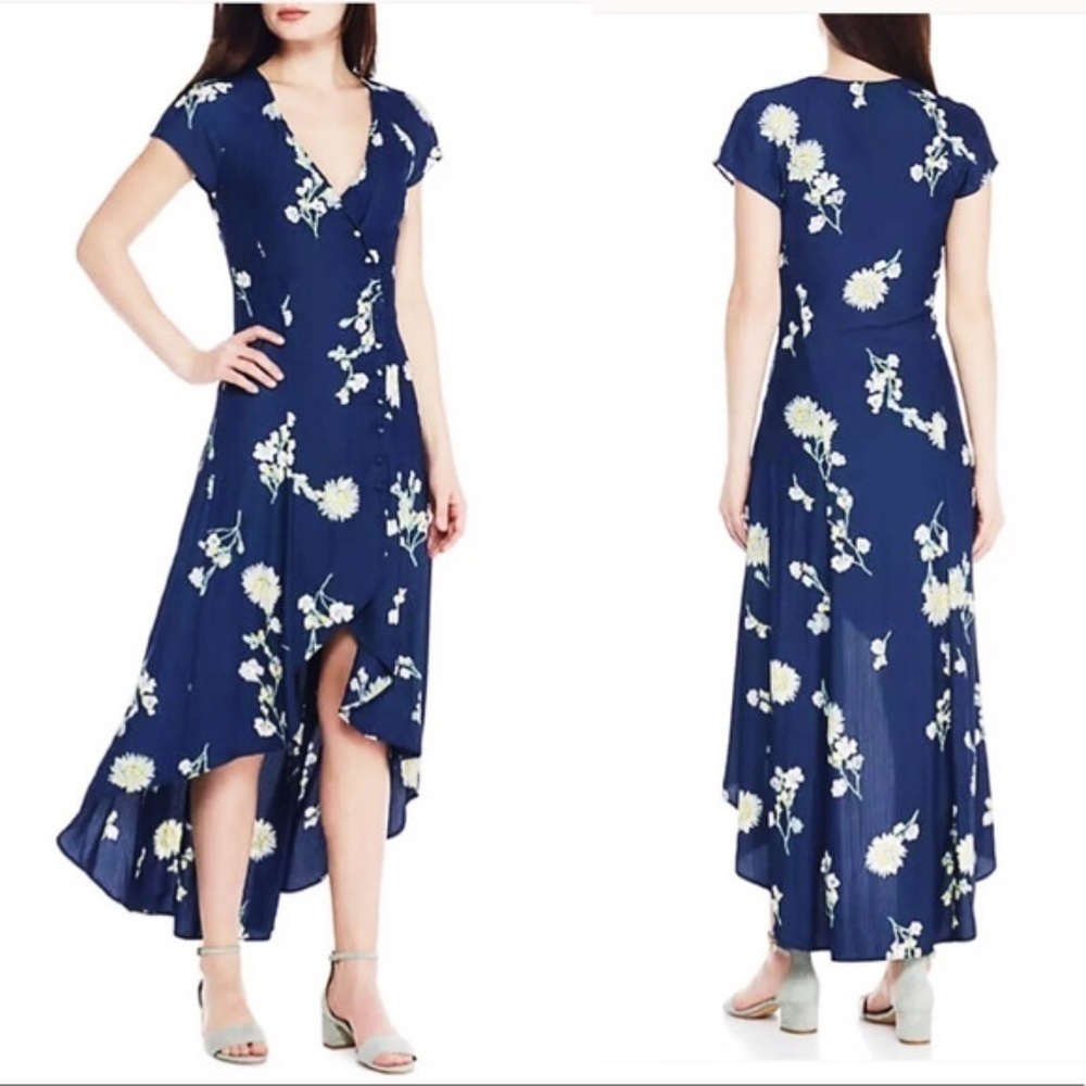 Free People Lost In You Navy Floral Dress SZ S